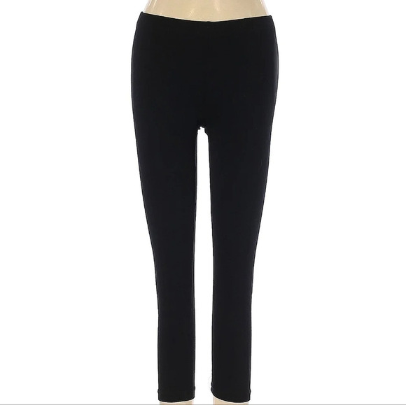 Active Basic Pants - Active Basic Women's Plain Cotton Leggings (Size 1XL, Black)
